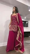 Sr 1599 Faux Georgette Party Wear Sharara Readymade Suit